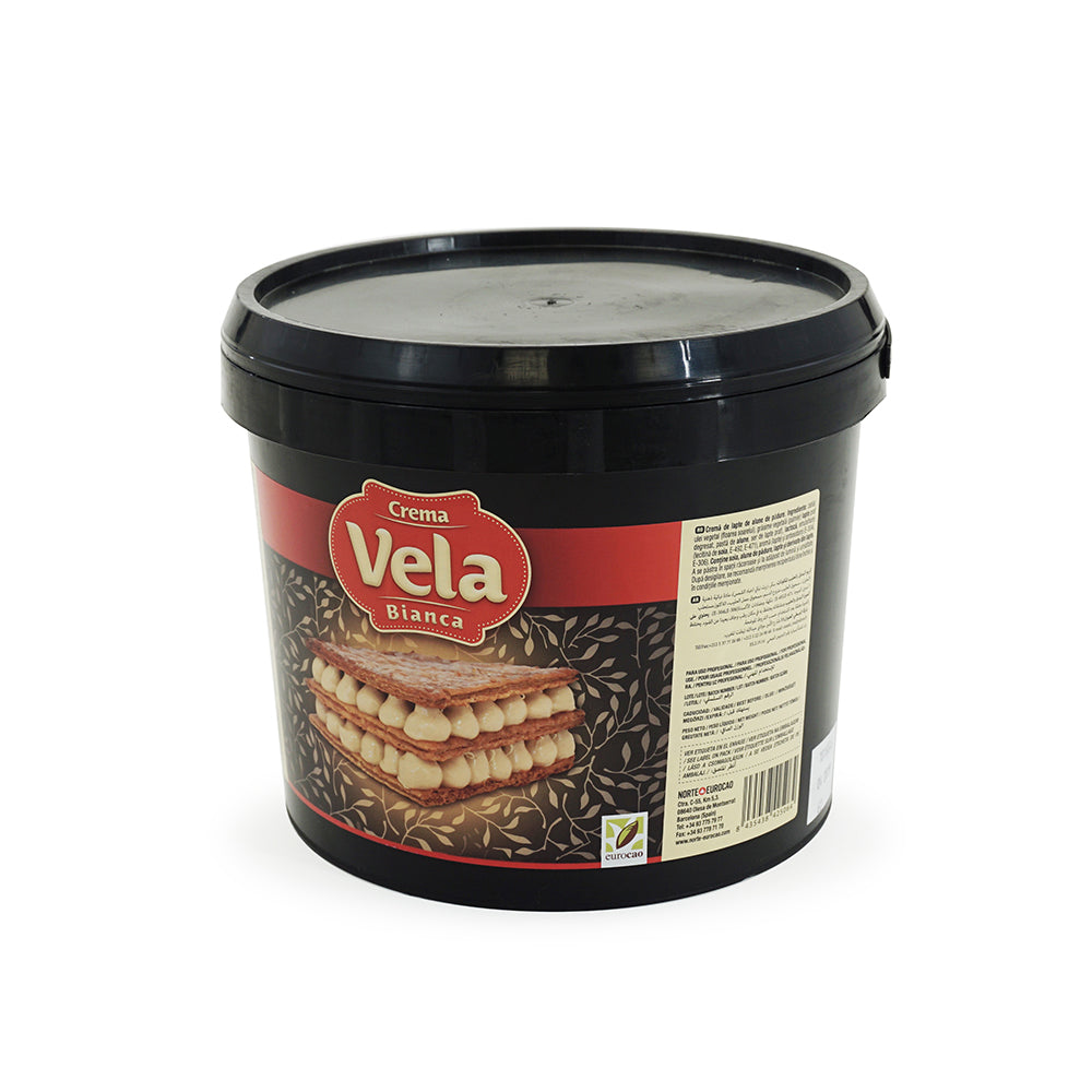 WHITE CHOCOLATE HAZELNUT SPREAD VELA 6 KG jmposner.uae