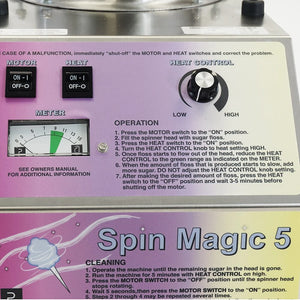 SPIN MAGIC COTTON CANDY MACHINE - WITH METAL BOWL