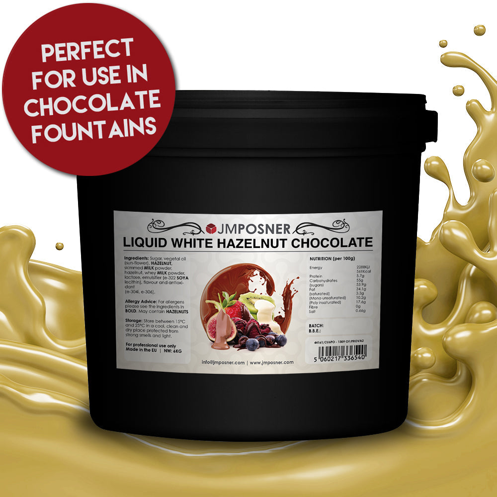 LIQUID WHITE HAZELNUT CHOCOLATE SAUCE - 6KG